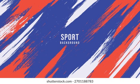 Modelo de fundo de esporte dinâmico com pincel abstrato e design de sobreposição colorida