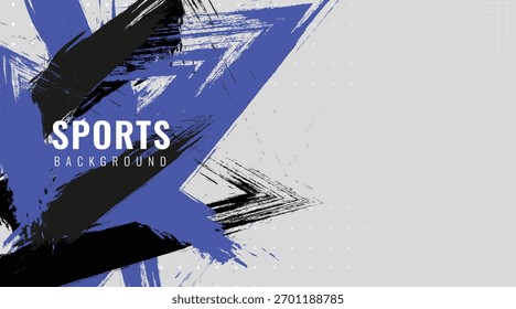 Dynamic Sport Background Template with Abstract Brush and Colorful Overlap Design