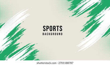 Dynamic Sport Background Template with Abstract Brush and Colorful Overlap Design