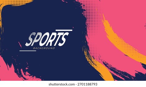 Plantilla dinámica del fondo del deporte con el cepillo Abstractas y el diseño colorido de la superposición