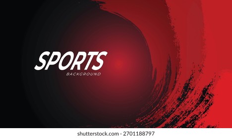 Dynamic Sport Background Template with Abstract Brush and Colorful Overlap Design