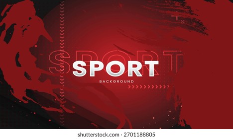 Dynamic Sport Background Template with Abstract Brush and Colorful Overlap Design