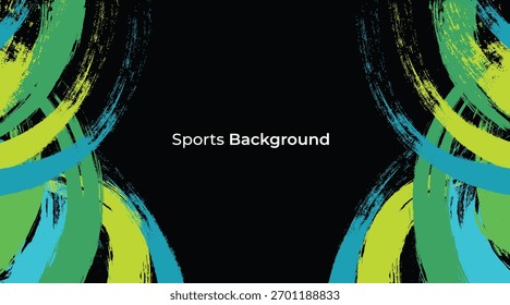 Plantilla dinámica del fondo del deporte con el cepillo Abstractas y el diseño colorido de la superposición