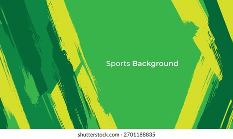 Dynamische Sport-Hintergrundvorlage mit abstraktem Pinsel und buntem Überlappungsdesign