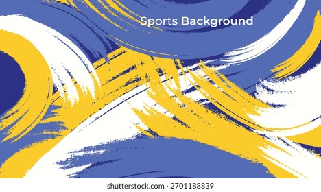 Dynamic Sport Background Template with Abstract Brush and Colorful Overlap Design