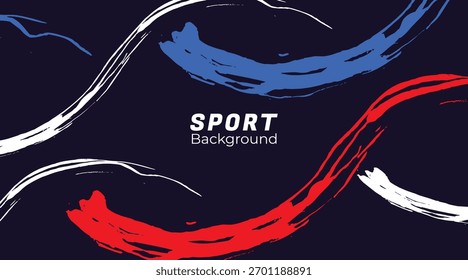 Plantilla dinámica del fondo del deporte con el cepillo Abstractas y el diseño colorido de la superposición