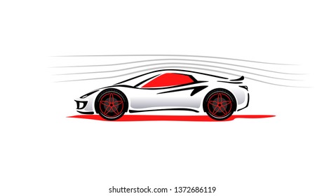 Dynamic sport car side view vector