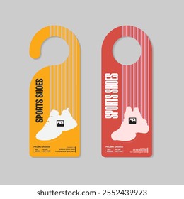 Dynamic Sports Shoes Black Friday sale door hanger template with two concept variation design