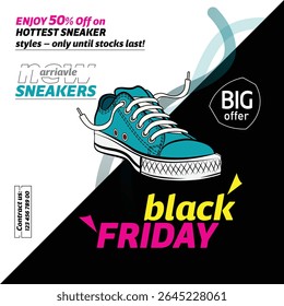 Sapatos Esportivos Dinâmicos Preto Sexta-Feira Venda Site Página Inicial Interface do Usuário, Experiência do Usuário Design Modelo