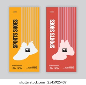 Dynamic sports shoes Dl flyer and Black Friday sale template design template two concept variation