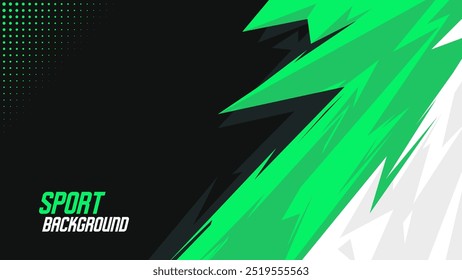 Dynamic sports themed background with geometric shapes and vibrant green. High quality sport background with trendy style, perfect for sports events, poster, banner