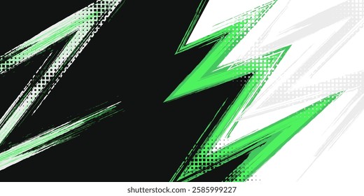 Dynamic sports themed background with geometric shapes and vibrant green. High quality sport background with trendy style, perfect for sports events, poster, banner