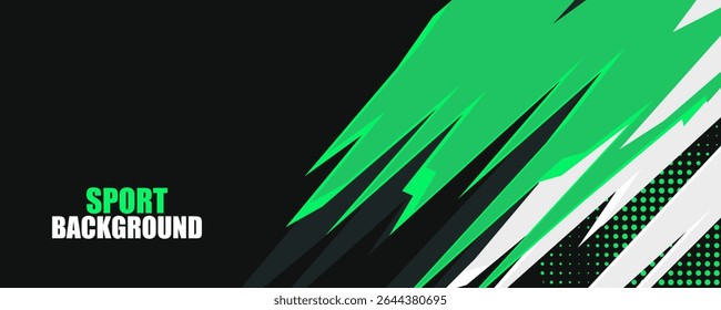 Dynamic sports themed background with geometric shapes and vibrant green. High quality sport background