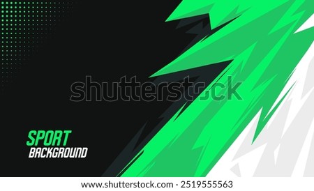 Dynamic sports themed background with geometric shapes and vibrant green. High quality sport background with trendy style, perfect for sports events, poster, banner