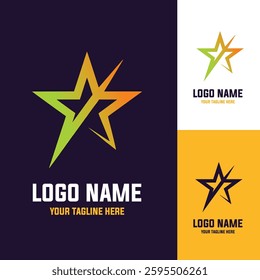 Dynamic Star Logo Design luxury design with editable eps file