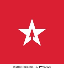 Dynamisches Stern-Logo als Symbol für Fortschritt und ehrgeizige Ziele, das Erfolg, Leistung und Dynamik in einem eleganten, modernen Grafikdesign repräsentiert
