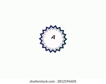 A dynamic star shaped badge design featuring the letter A at its center. This high quality vector illustration is isolated on a transparent background making it perfect for highlighting key informatio