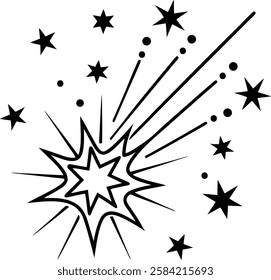 Dynamic Starburst Design with Radiating Lines and Points