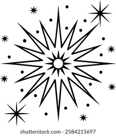 Dynamic Starburst Design with Radiating Lines and Points