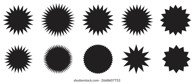 Dynamic starburst seals offer versatile design elements for promotions and branding.