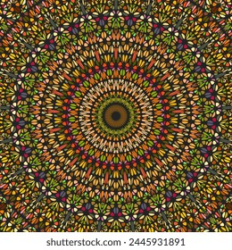 Dynamic stone ornament mandala background - circular colorful hypnotic abstract vector art svg