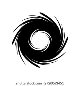 Dynamic Storm Vortex Silhueta Espiral Ilustração de Vetor para Marca de Energia Poderosa e Elemento de Design Gráfico de Movimento Abstrato