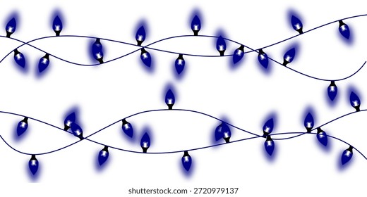 Dynamic streaks of blue and green light with a glowing effect and motion blur create a cool, energetic, and modern festive background.