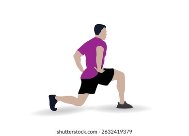 Dynamic Stretching in indoor concept, Body builder fitness concept, vector illustration design background 