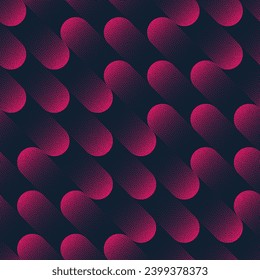 Dynamic Striking Oblique Lines Seamless Pattern Trend Vector Abstract Background. Endless Geometric Design Abstraction For Textile Print Repetitive Dotwork Wallpaper. Halftone Vibrant Art Illustration