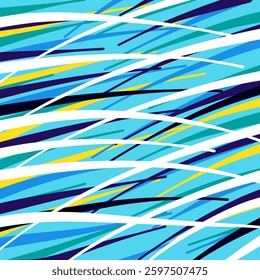 Dynamic stripes blue pattern with bright colors.