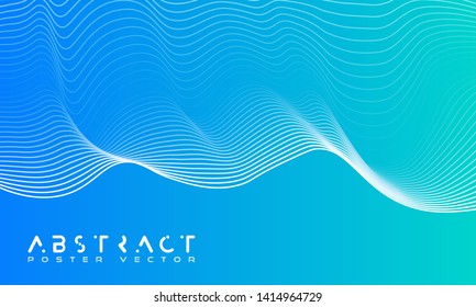 Dynamic Stripes in Movement Conceptual Illustration. Bright abstract background with a dynamic waves of minimalist style. Science backdrop with a matrix of arows with magnitude and direction. 