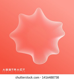 Dynamic Stripes in Movement Conceptual Illustration. Bright abstract background with a dynamic waves of minimalist style. Science backdrop with a matrix of arows with magnitude and direction. 