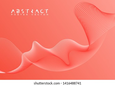 Dynamic Stripes in Movement Conceptual Illustration. Bright abstract background with a dynamic waves of minimalist style. Science backdrop with a matrix of arows with magnitude and direction. 
