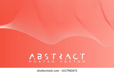 Dynamic Stripes in Movement Conceptual Illustration. Bright abstract background with a dynamic waves of minimalist style. Science backdrop with a matrix of arows with magnitude and direction. 