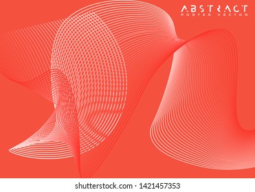 Dynamic Stripes in Movement Conceptual Illustration. Bright abstract background with a dynamic waves of minimalist style. Science backdrop with a matrix of arows with magnitude and direction. 