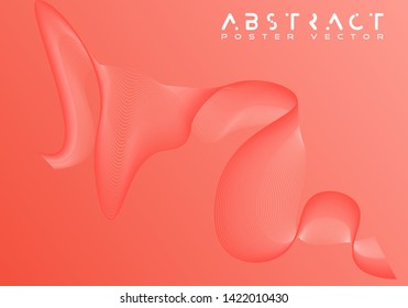 Dynamic Stripes in Movement Conceptual Illustration. Bright abstract background with a dynamic waves of minimalist style. Science backdrop with a matrix of arows with magnitude and direction. 
