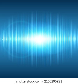 Dynamische Streifen Schallwellen Explosion Linse Flüssigkeit fließen blaue glatte mobile Schnittstelle Poster Hintergrund Vorlage Vektorgrafik. Glossy flash digitale, wellige geometrische Linienübergänge, Platinenhintergrund