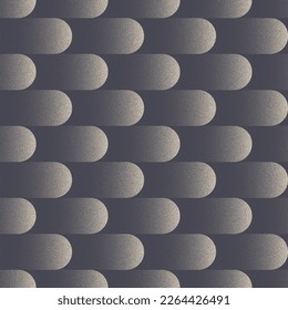 Dynamic Structure Trendy Seamless Pattern Vector Dot Work Abstract Background. Movement Illusion Modern Graphic Repetitive Grainy Texture. Continuous Textile Print Grey Wallpaper. Halftone Abstraction