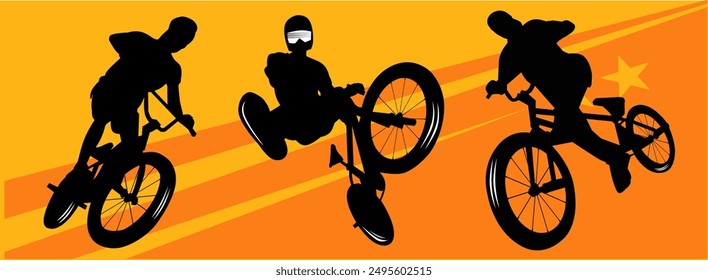 Dynamic Stunts High-Flying Bicycle Acrobatics vector