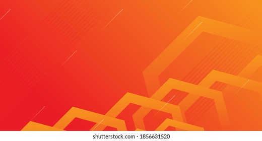 Diseño de banner de estilo dinámico con textura de polígono abstracto. Elementos naranjas con degradado de formas geométricas. Ilustración creativa para afiche, web, aterrizaje, página, portada, anuncio, saludo, tarjeta, promoción