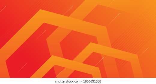 Dynamic style banner design with abstract polygon texture. Orange elements with geometric shapes gradient. Creative illustration for poster, web, landing, page, cover, ad, greeting, card, promotion