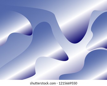 Dynamic style banner design. Blue metal elements with fluid gradient. Creative illustration for poster, web, landing, page, cover, ad, greeting, card, promotion.