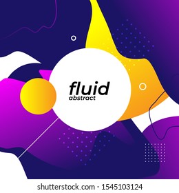 Dynamic style banner design from fruit concept. Purple and orange elements with fluid gradient. Creative illustration for poster, web, landing, page, cover, ad, greeting, card, promotion.
