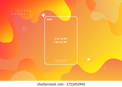 Diseño de banner de estilo dinámico a partir del concepto de fruta. Elementos naranja con gradiente de fluido. Ilustración creativa para afiche, web, aterrizaje, página, portada, anuncio, saludo, tarjeta, promoción.