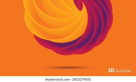 Diseño de banner de estilo dinámico a partir del concepto de fruta. Elementos anaranjados con gradiente de fluido. Ilustración creativa para afiche, web, aterrizaje, página, portada, anuncio, promoción de saludos.
