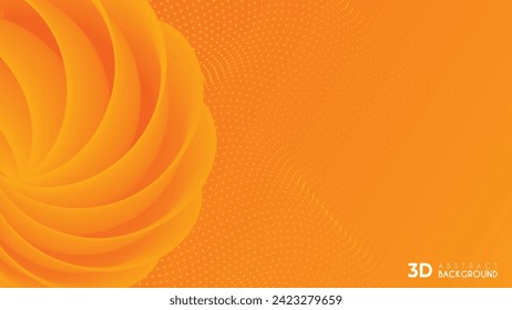 Dynamic style banner design from fruit concept. Orange elements with fluid gradient. Creative illustration for poster, web, landing, page, cover, ad, greeting promotion.
