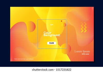 Dynamic style banner design. Orange elements with fluid gradient. Creative illustration for poster, web, landing, page, cover, ad, greeting, card, promotion. eps10 -Vector