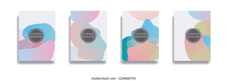 Dynamic style banner design set with fluid gradient elements. Creative illustration for poster, web, landing, page, cover, ad, greeting, card, social media, promotion.