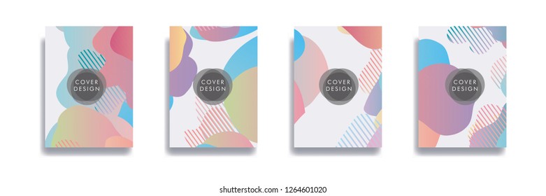 Dynamic style banner design set with fluid gradient elements. Creative illustration for poster, web, landing, page, cover, ad, greeting, card, social media, promotion.