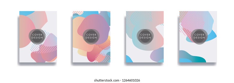Dynamic style banner design set with fluid gradient elements. Creative illustration for poster, web, landing, page, cover, ad, greeting, card, social media, promotion.